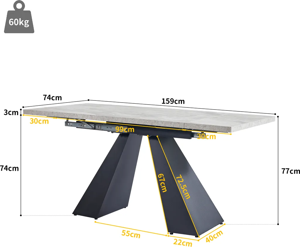 Table Grise Extensible Gain de Place : Solution Repas et Bureau 2-en-1 - 5