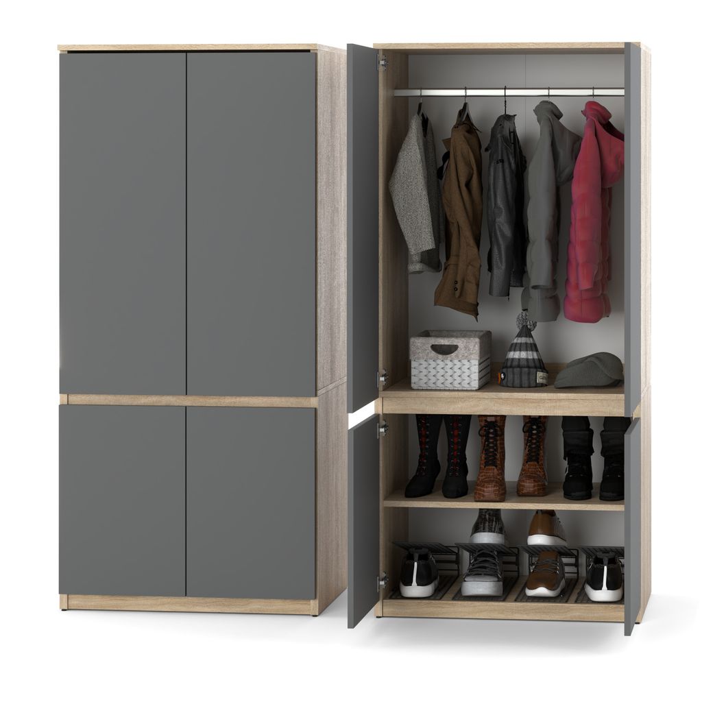AZ team ® Szafa SONOMA ANTRACYT 80 cm Modułowa Garderoba na Zdjęcie produktu 