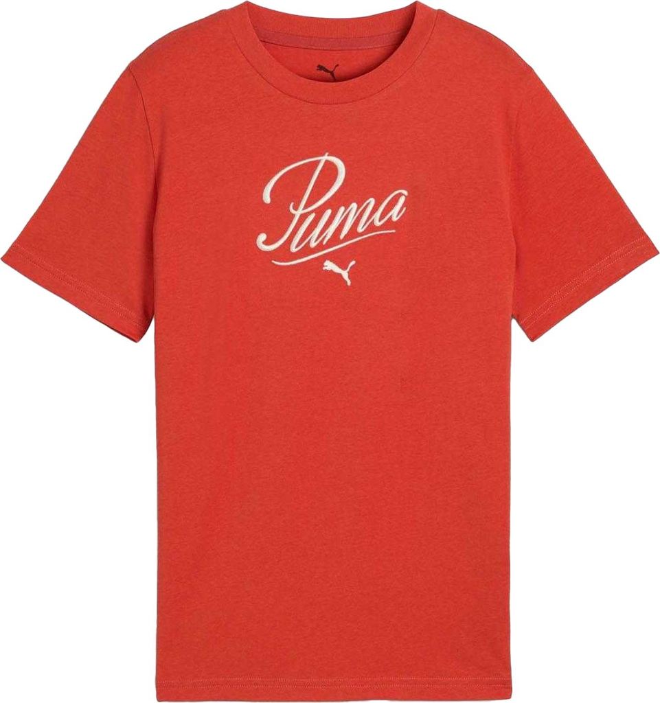 Puma - "Essential" T-Shirt Schrift für Kinder GT5748 (146-152) (Rot)