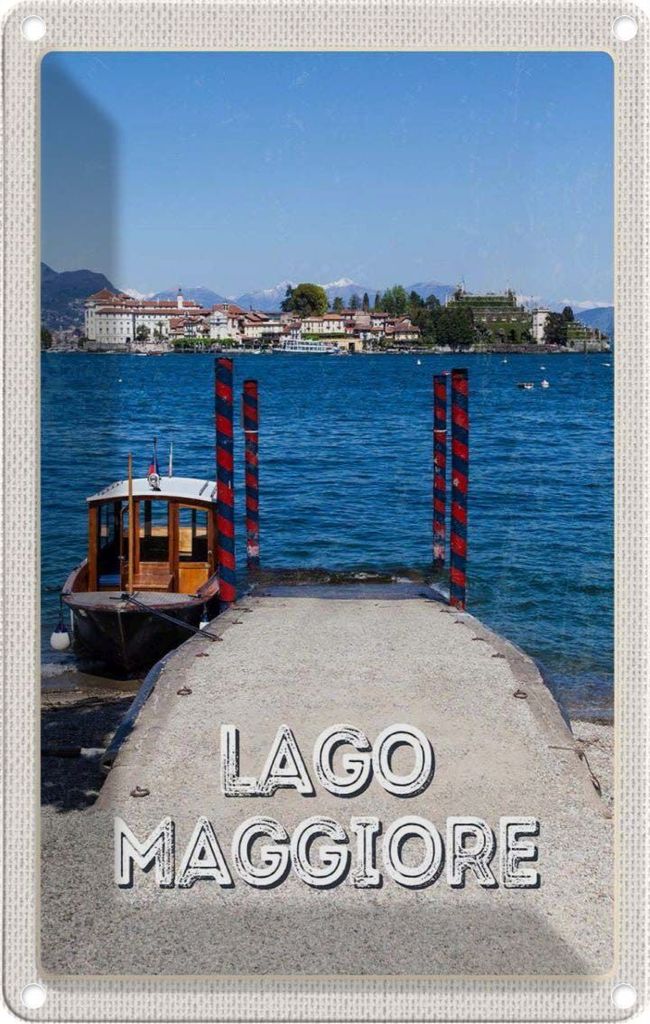 vianmo Blechschild 18x12 cm Lago Maggiore Luxus Insel Meer Bildmotiv Reisemotiv Abenteuer Reisen Urlaub