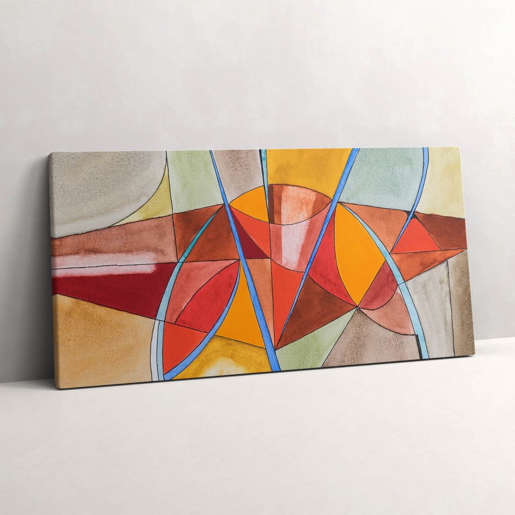 Kunst - orangefarbene Glasmalerei – Leinwandbild Wandbild – Produktbild 