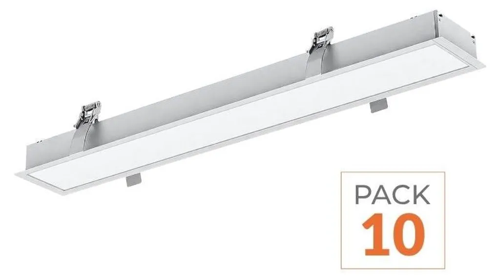 Réglette LED Encastrable 120cm 35W Blanc Chaud 2300K-3500K Pack de 10