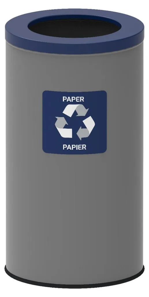 Poubelle Alda Eko 75l en acier robuste avec couvercle bleu amovible