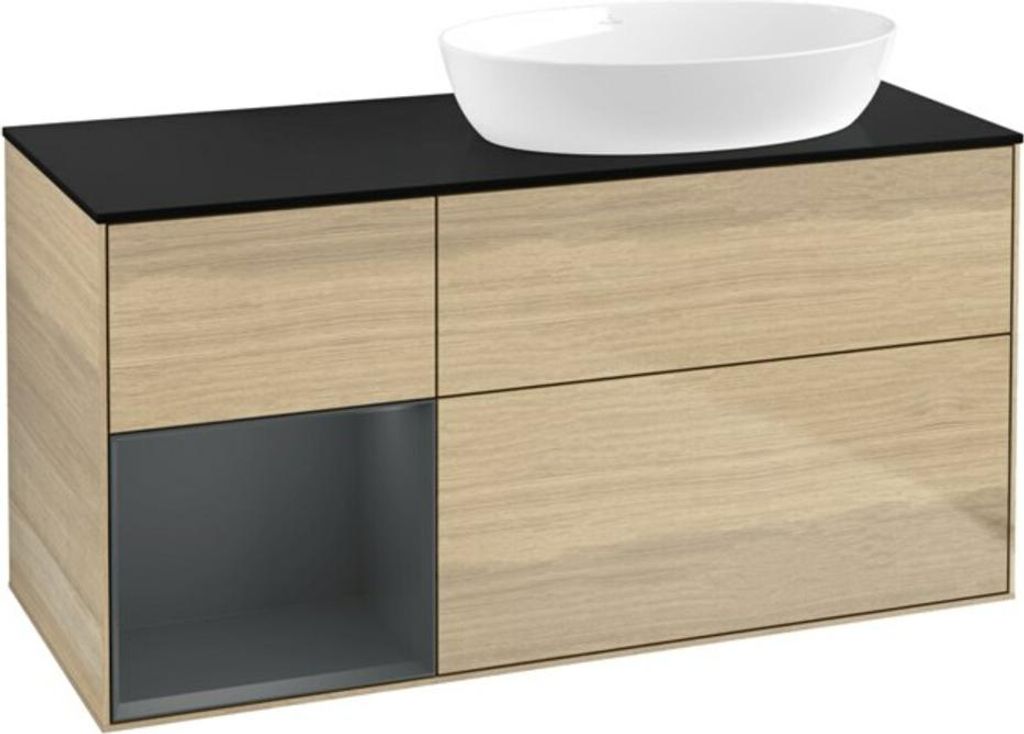 V&B Waschtischunterschrank Wandbeleuchtung Finion 120cm, Pl bla m, Reg md m Lac, Oa ven