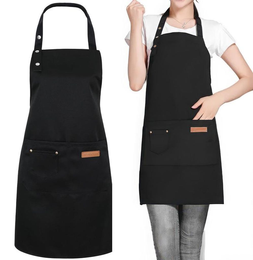 Küchenschürzen Set 2er wasserdicht verstellbar Schürze mit Taschen Kochgrill Schürze Arbeitsschürze für Küche Grill Backen Garten