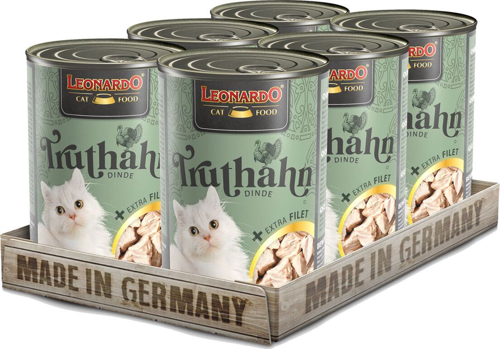 LEONARDO Truthahn + extra Filet, 6x400 g - Katzenfutter Produktbild 