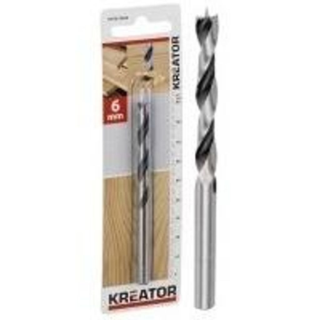 Kreator Bohrerset 5-teilig Holz Bohrer - verschiedene Größen 4-10 mm Stahl