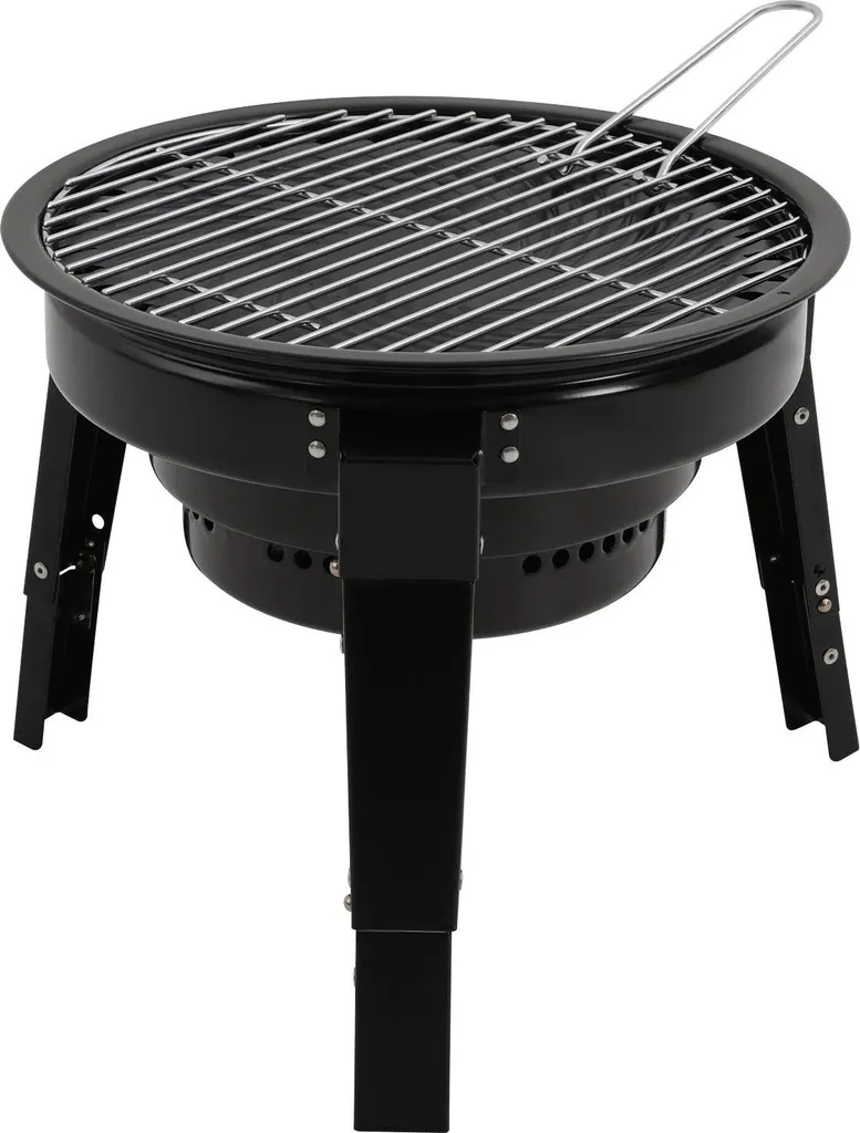 Barbecue charbon portable facile à nettoyer en acier avec sac de voyage