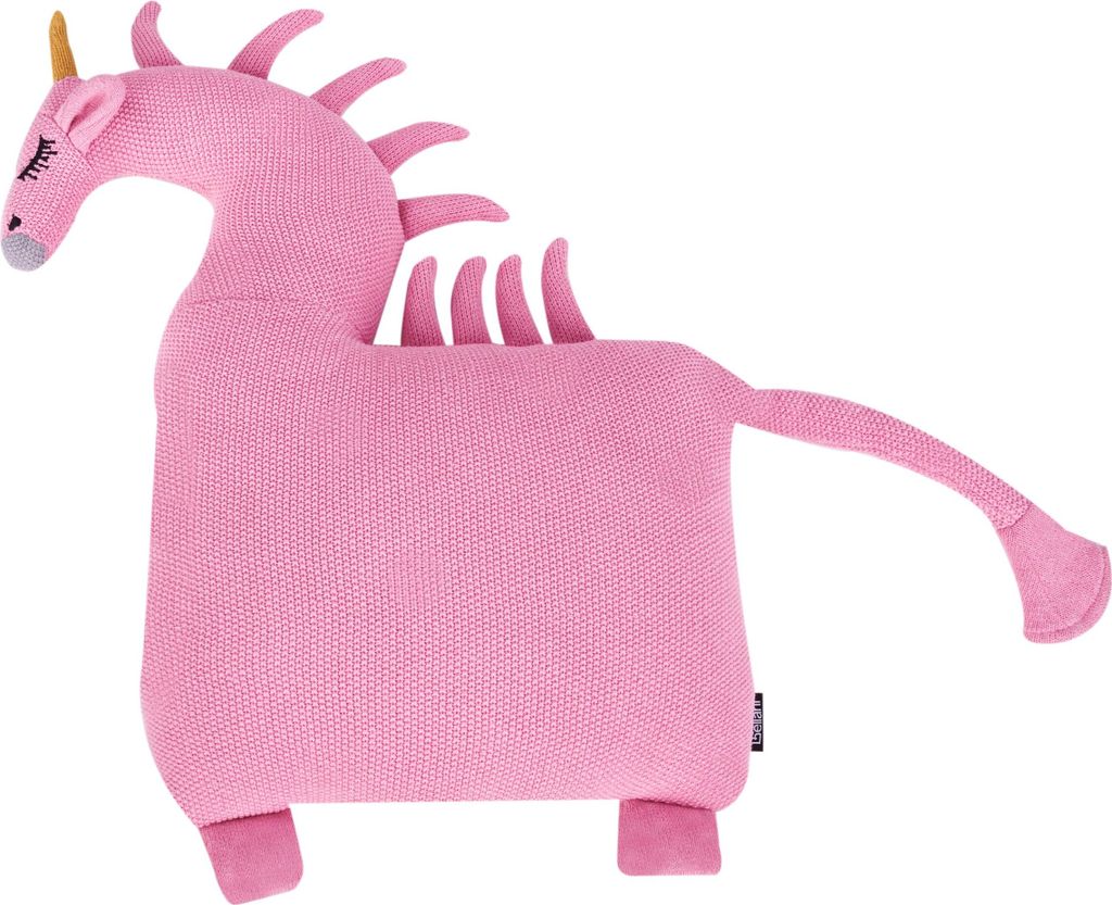BELIANI Dekokissen 2er Set Rosa Baumwollbezug mit Füllung 45x45 cm Tierform Einhorn Kinderkissen Wohnzimmer Schlafzimmer Kinderzimmer Deko