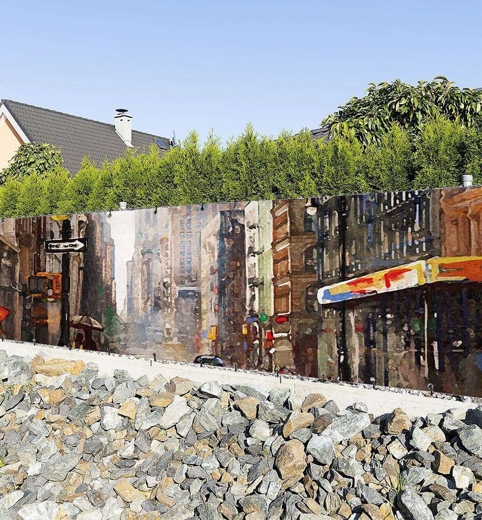 Zaunbanner New York Straße Sichtschutz Garten Zaun