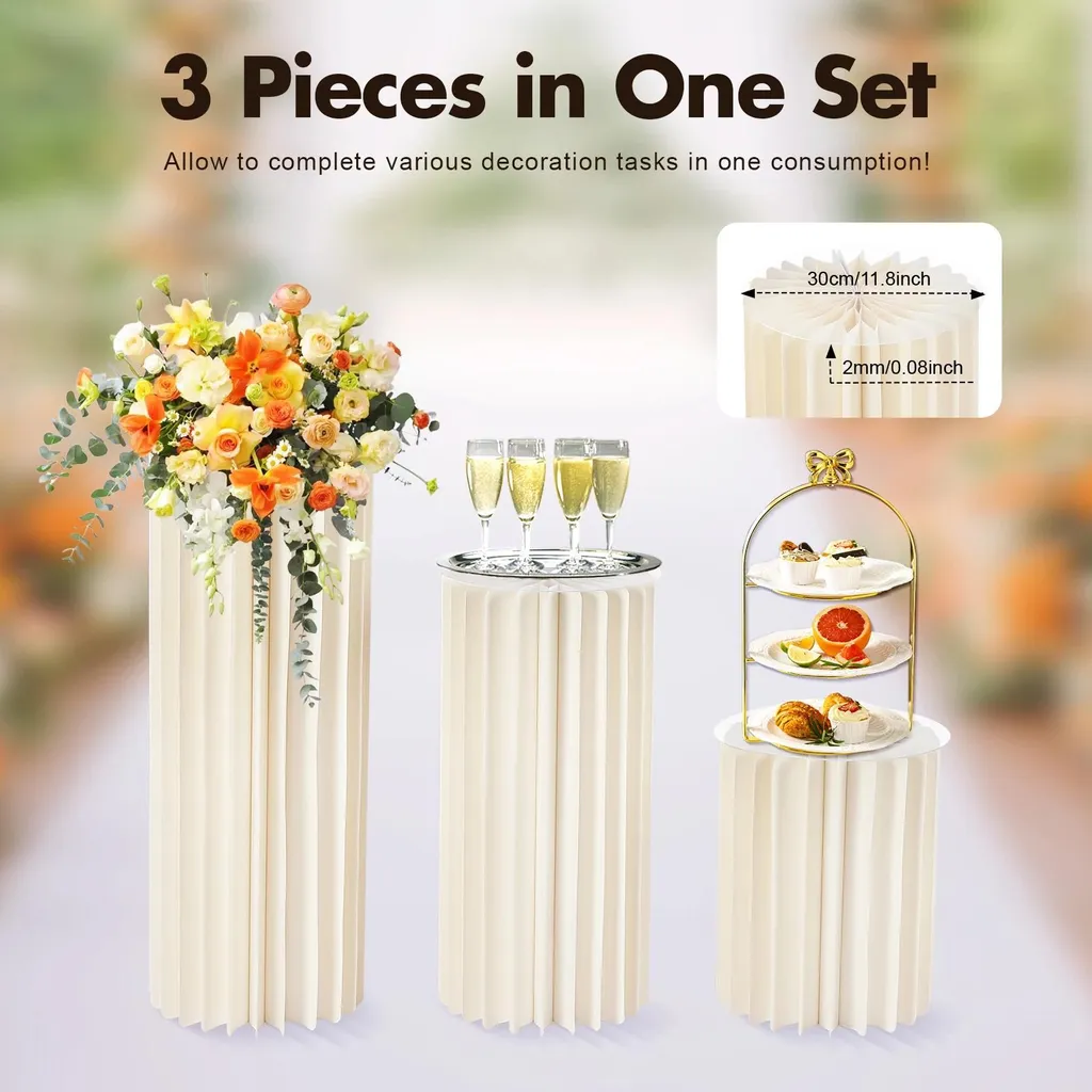 Support de Présentation Gain de Place pour Fête : Colonnes en Papier - 8