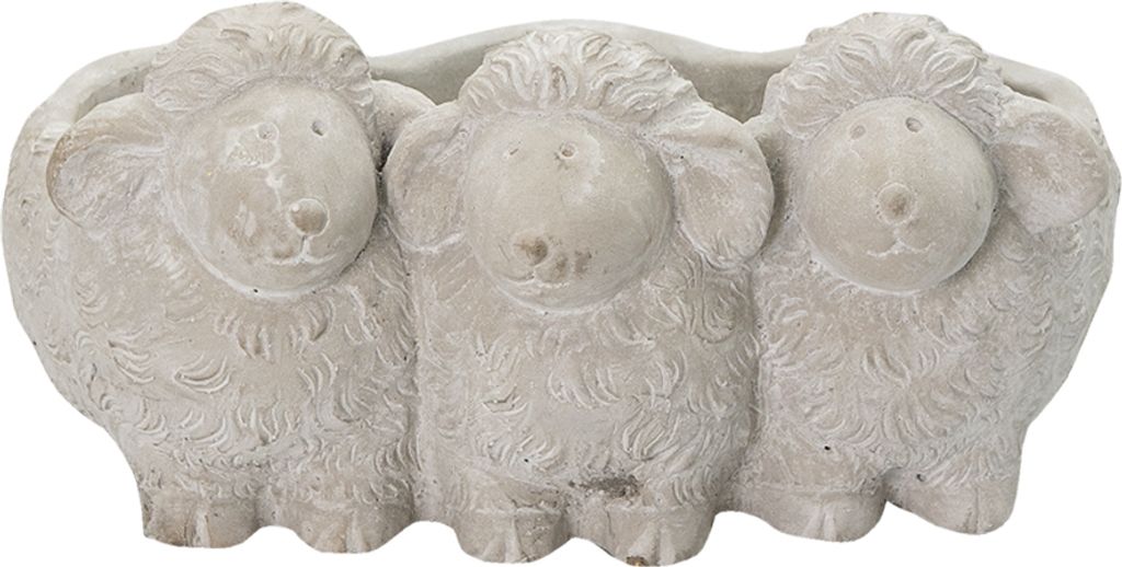 Clayre & Eef Blumentopf Schaf 26x20x12 cm Grau Stein