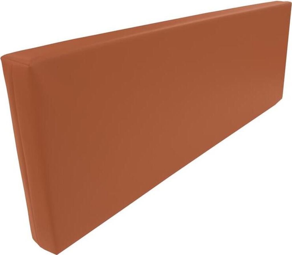 Rueckenlehne - Rueckenkissen für Palettenkissen (120x43x20/15 cm (Mandarin) MATRATZEN KISSEN Mit Kunstleder flammhemmend MVSS 302 - UV stabilisier...