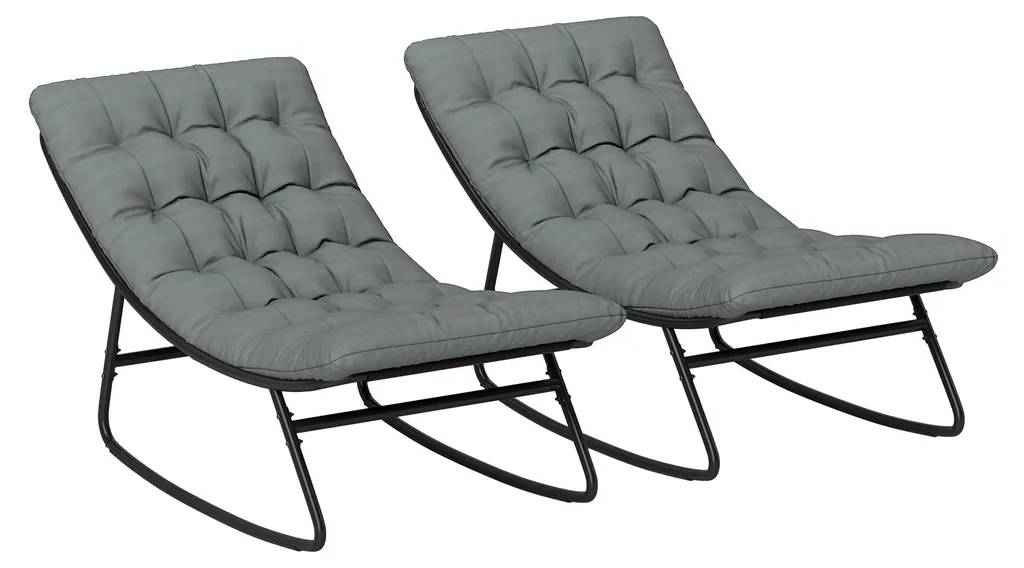 Fauteuils à bascule extérieurs gris : finie l'assise rigide de jardin !