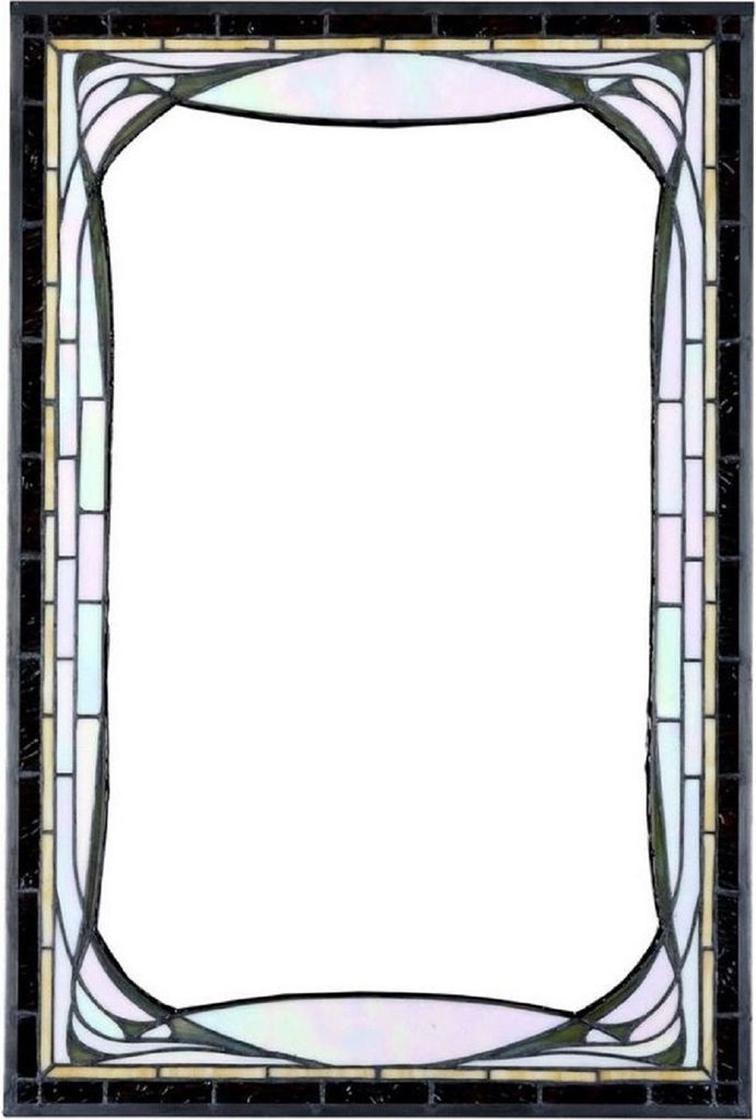 Casa Padrino Luxus Tiffany Wandspiegel Mehrfarbig 50 x H. 75 cm - Rechteckiger Jugendstil Wohnzimmer Spiegel - Schlafzimmer Spiegel - Garderoben Sp...