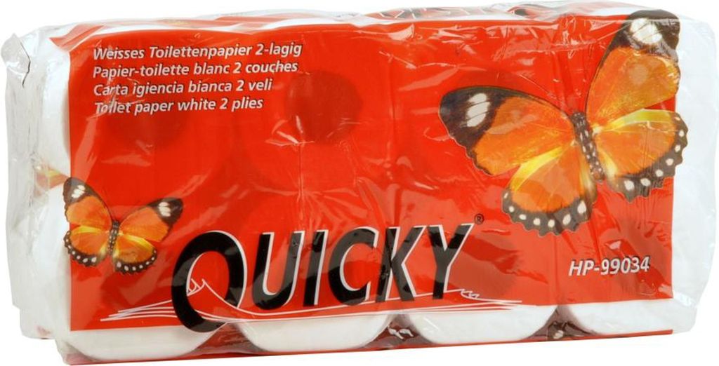 Toilettenpapier QUICKY - 2-lagig - 1 Palette - 2112 Rollen - 9,4 x 11 cm