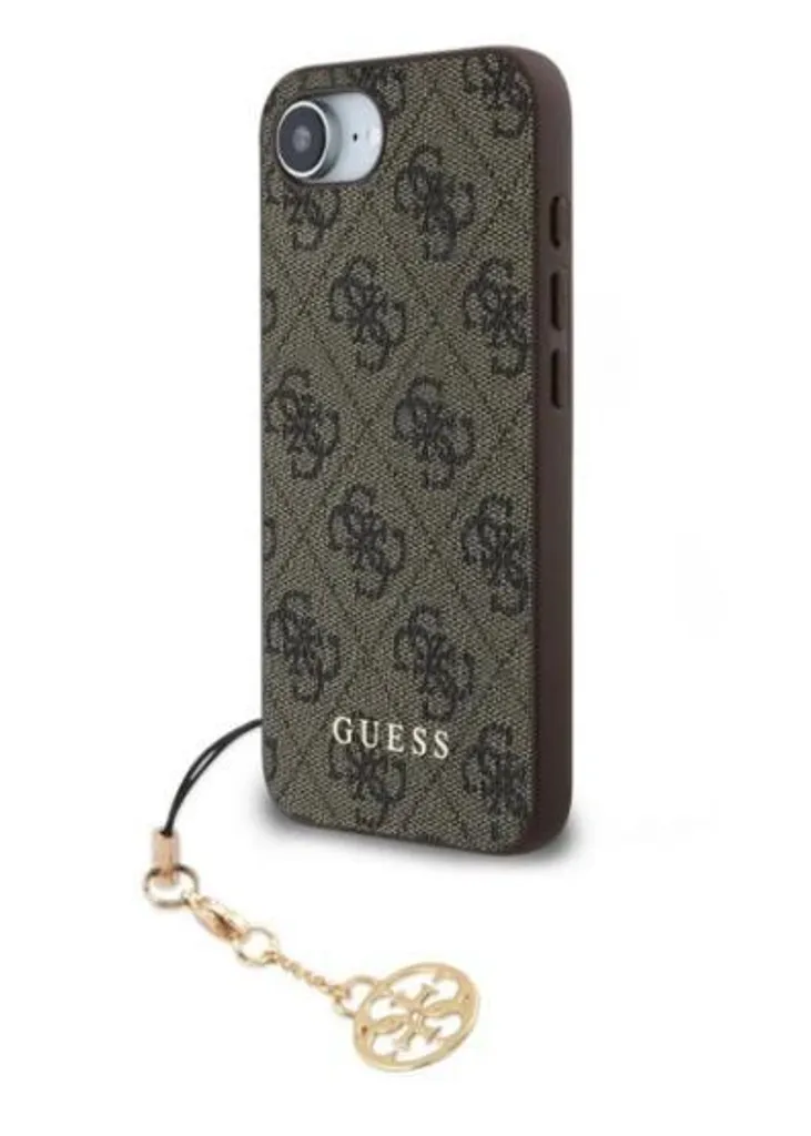 Étui de protection Guess avec breloque iPhone 16e/17e coloris Marron