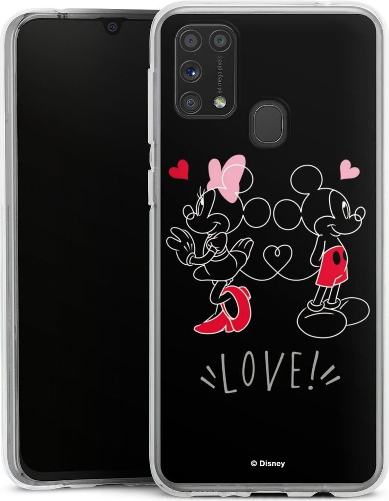 DeinDesign Handyhülle für Samsung Galaxy M31 Silikon Hülle Case Smartphone Schutzhülle Disney Liebe Mickey & Minnie Mouse