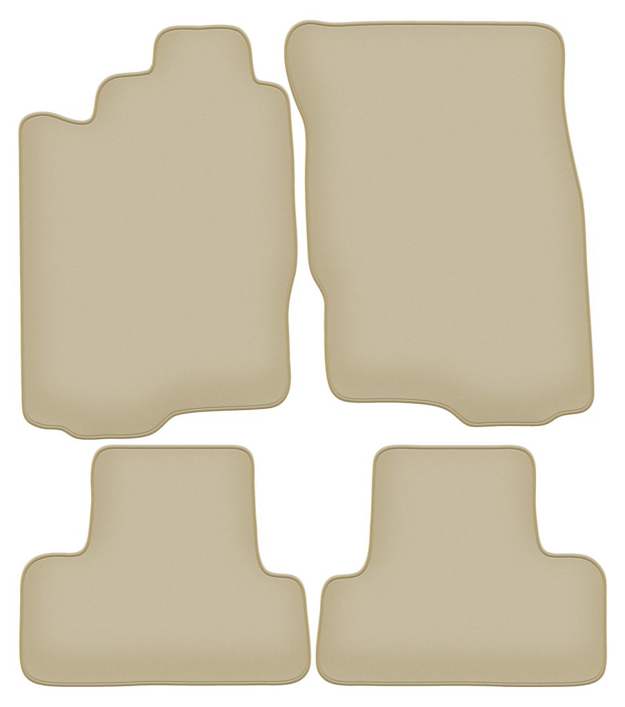 Velours-Fußmatten PREMIUM beige passend für Mitsubishi Eclipse IV (2006-, Coupe) – mit Befestigungen – passgenau