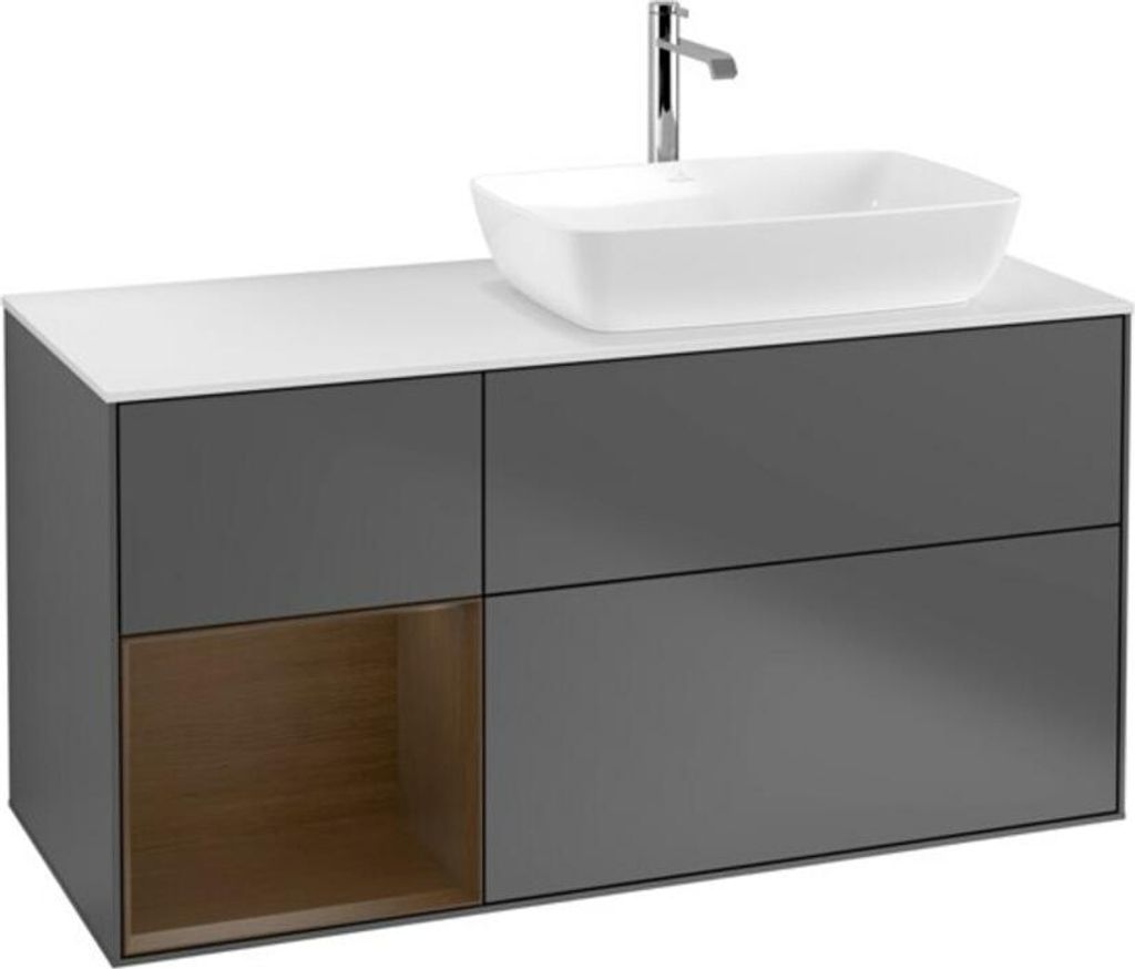 V&B Waschtischunterschrank Finion 120cm, Pl wh. m, Reg wal ven, Anthrac. m