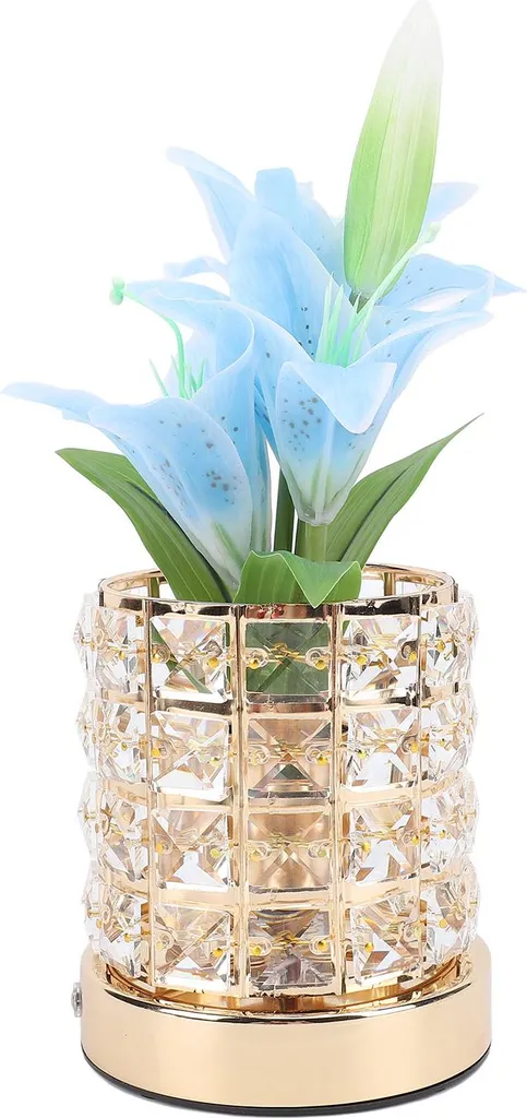 Lampe de chevet tactile fleur de lys en cristal pour décoration chambre
