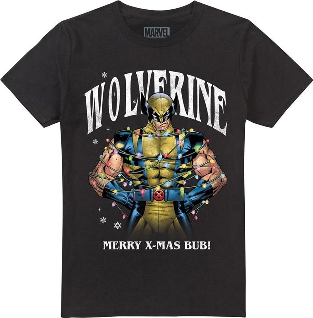 Wolverine - "Merry Xmas Bub!" T-Shirt für Herren/Damen Uni TV26407 (XXL) (Schwarz)