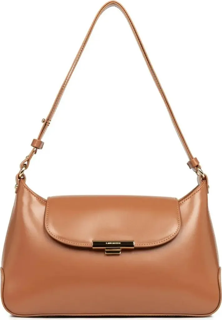 Sac Baguette Lancaster Suave Evenly L Camel en Cuir de Vachette Lisse