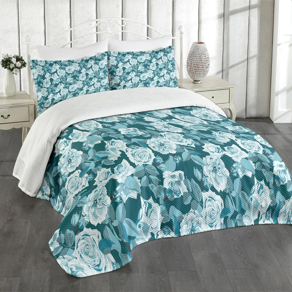 Set Copriletto ABAKUHAUS 264x220 cm Rosa Inglese Stile Antico