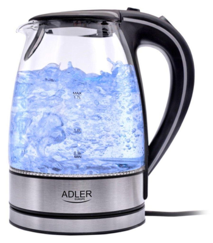 Adler AD 1225 Rýchlovarná kanvica 1,7 l sklo nerez / čierna Obrázok produktu 