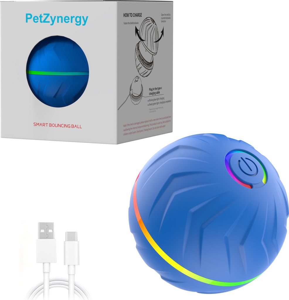 INF Interaktiver Haustierspielzeugball - Hält Ihr Haustier unterhalten Blau