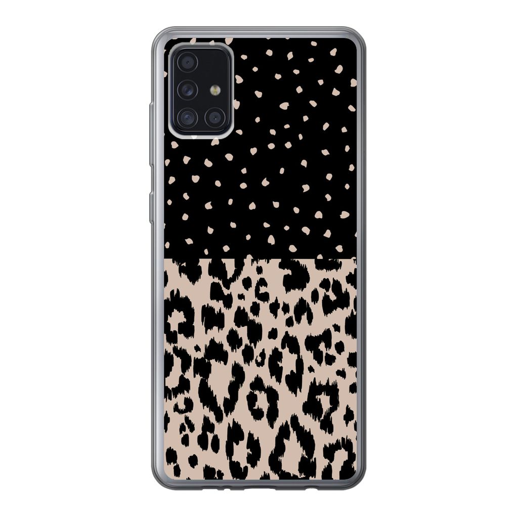 MuchoWow Handyhülle Schutzhülle Hülle für Samsung Galaxy A52 5G Panther Druck - Tiere - Design Silikon Softcase Handy Hülle - Umschlag