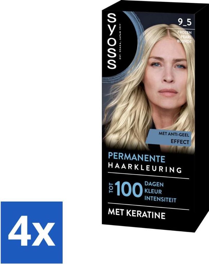 SYOSS – Coloration 9-5 Frozen Pearl Blonde – Haarfarbe – Grauabdeckung – Reduziert Haarbruch - Vorteilspack - 4 Stücke