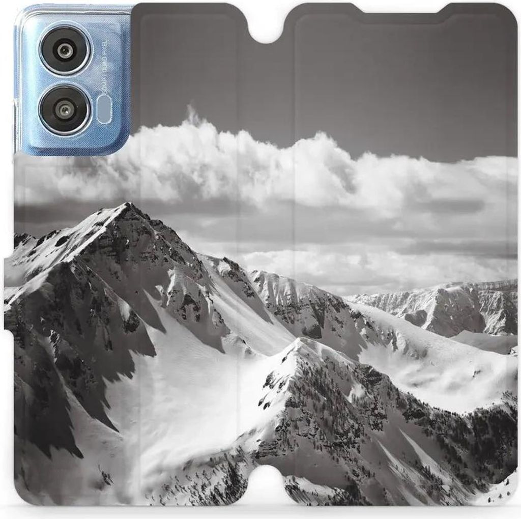 Handyhülle mit klappe für Motorola Moto G04, Mobiwear Book, Berggipfel