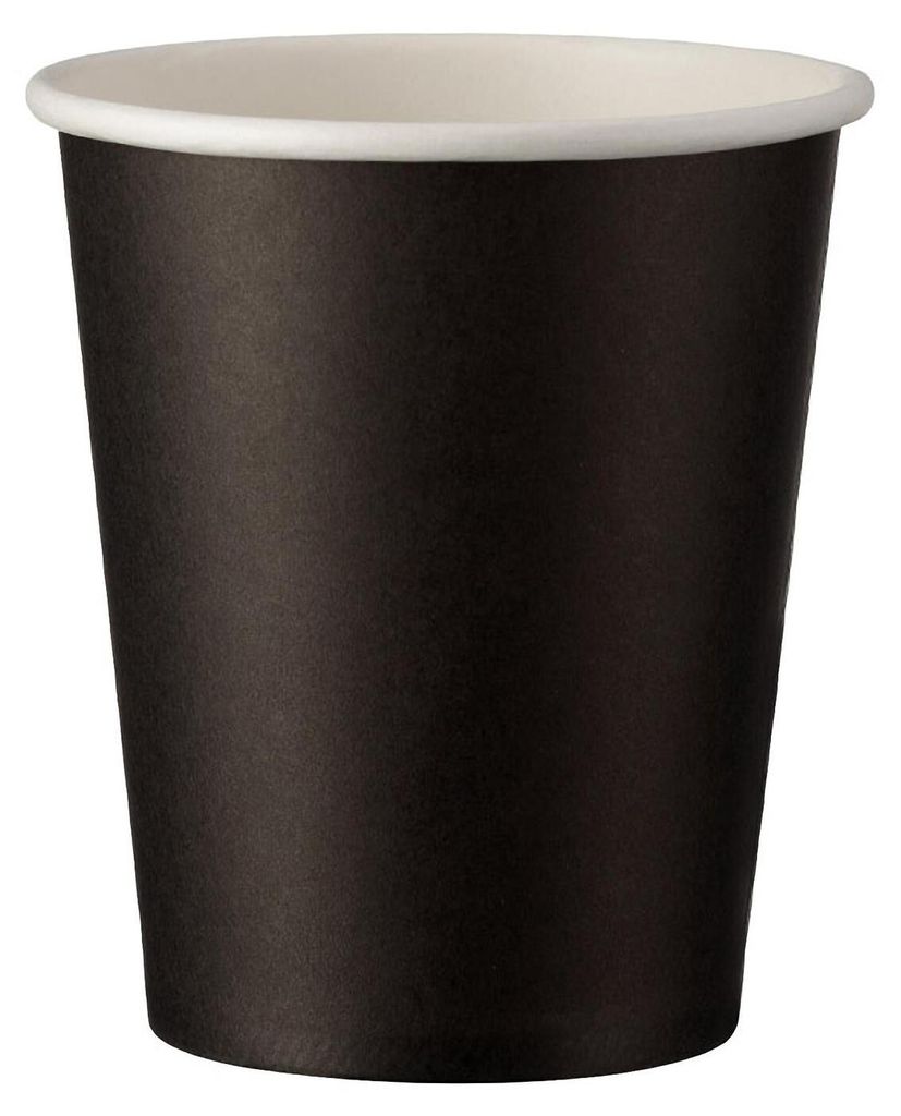 100x Heiß- und Kaltgetränkebecher schwarz Pappe beschichtet Produktbild 