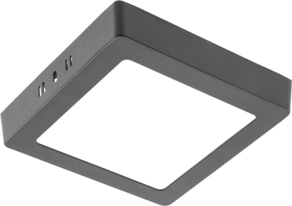 13w LED Aufputz Deckenlampe Deckenpanele Deckenleuchte in schwarz eckig|17cm|Warmweiß|1020 Lumen