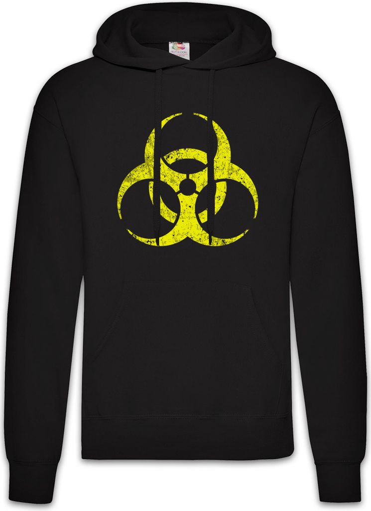 Urban Backwoods Black Biohazard Vintage Symbol, Herren Hoodie, Farbe: Schwarz, Größe: L