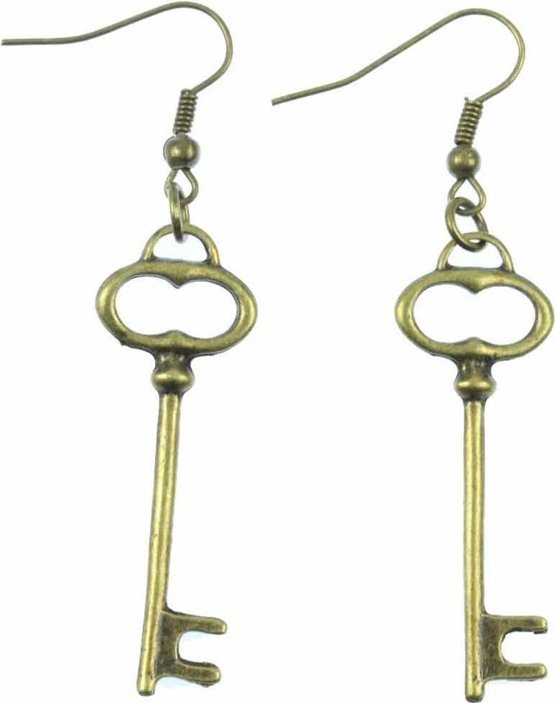 Schlüssel Ohrringe Miniblings Hänger Schlüsselohrringe Key Geheimnis Bronze