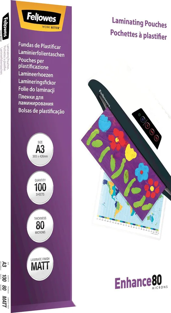 Fellowes Enhance A3 Pochette de plastification 80 microns mate x100 - 3
