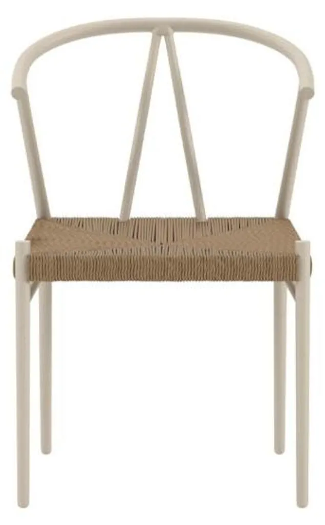 Chaise de jardin beige Alfons idéale pour terrasse et repas en plein air