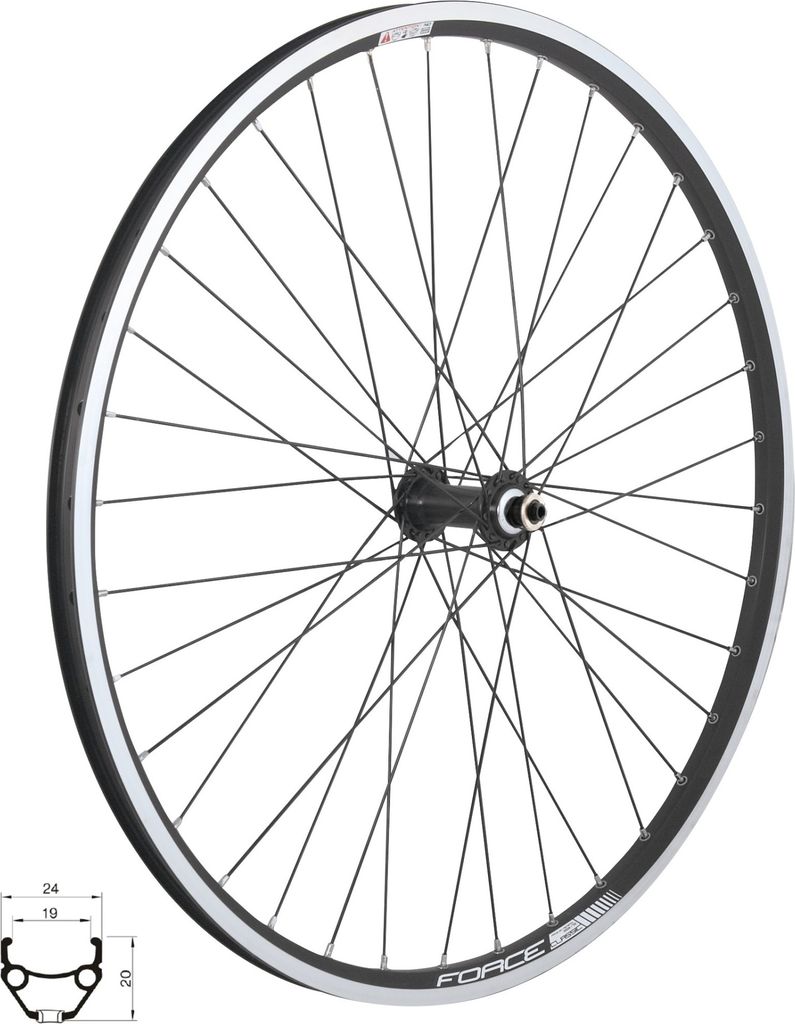 Vorderrad 26" FORCE CLASSIC 559x19 "V" HBTX500 36sh