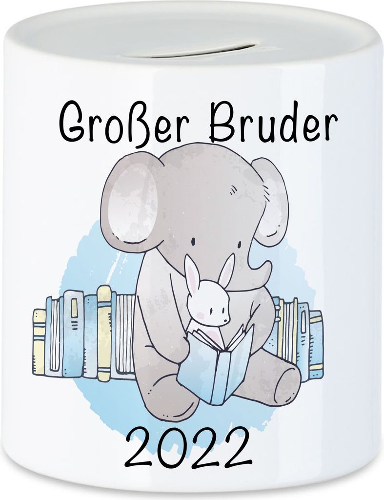 Großes Bruder 2022 Spardose Süßes Motiv Elefant Hase Schwangerschaft Geschenk Baby-News
