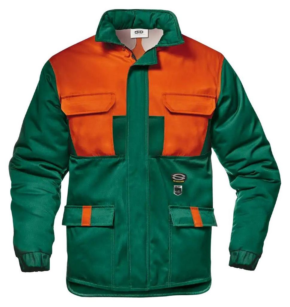 Sir Safety Schnittschutzjacke CHAINSAW PRO Klasse 1 mit verstellbaren Bündchen, 3XL, Flaschengrün/Orange