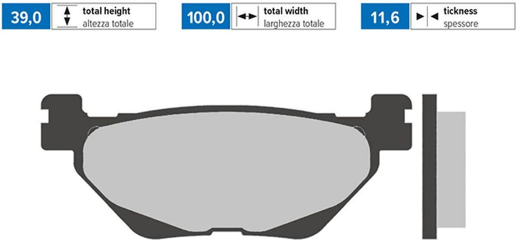 POLINI ORIGINAL Bremsbelag-Paar 39x100x11,6 mm