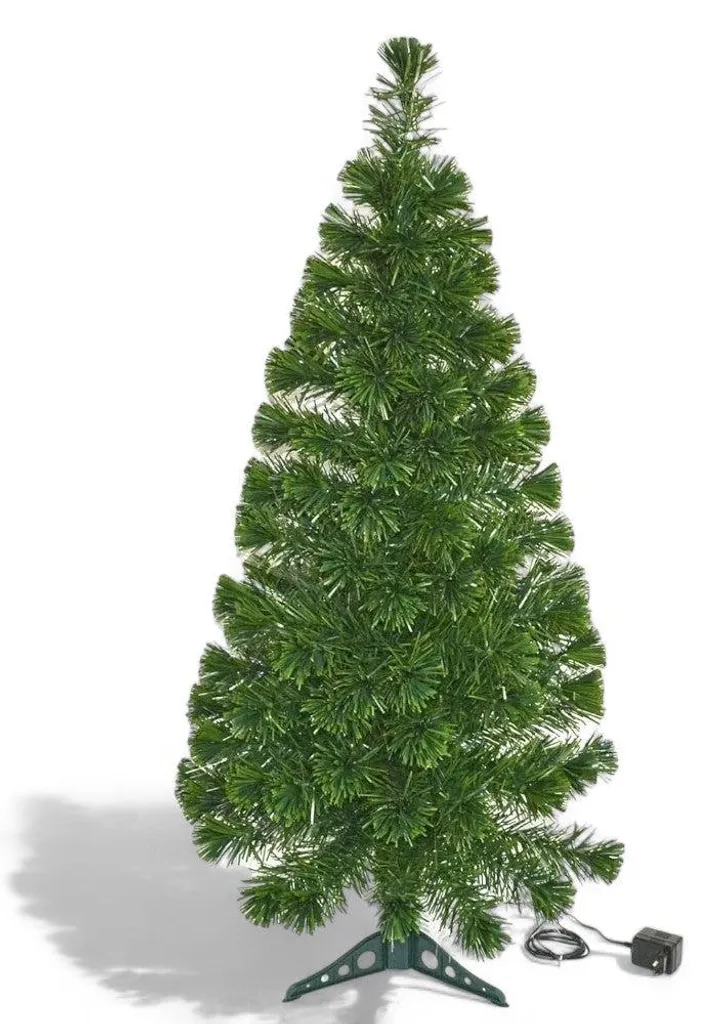 Sapin de Noël artificiel multicolore à fibre optique et socle design