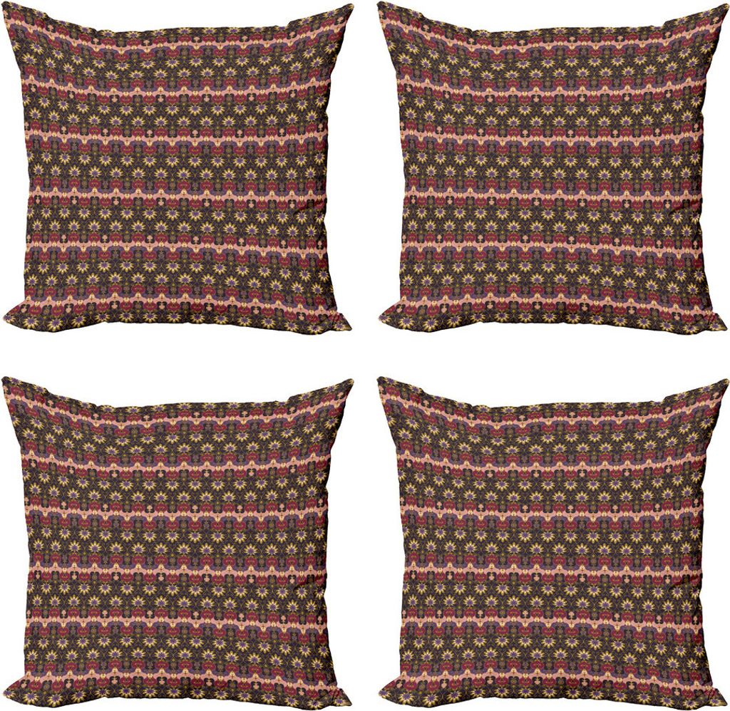 ABAKUHAUS orientalisch Kissenbezug Set (4 Stück), Bohemic Persian Drucken, Moderner Doppelseitiger Digitaldruck, 50 cm x 50 cm, Mehrfarbig