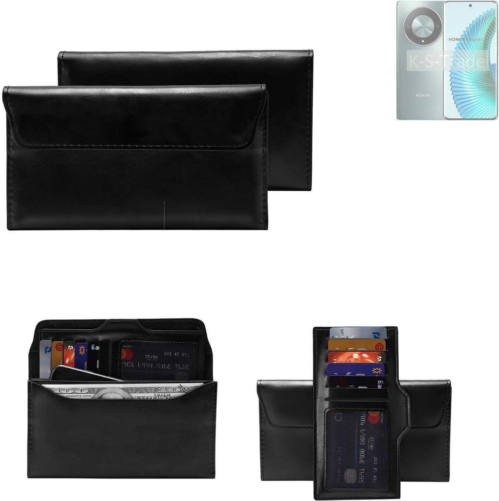 K-S-Trade Handy Hülle kompatibel mit Honor Magic6 Lite Schutz Hülle Tasche Schutz Case Handytasche Kunstleder schwarz, 1x