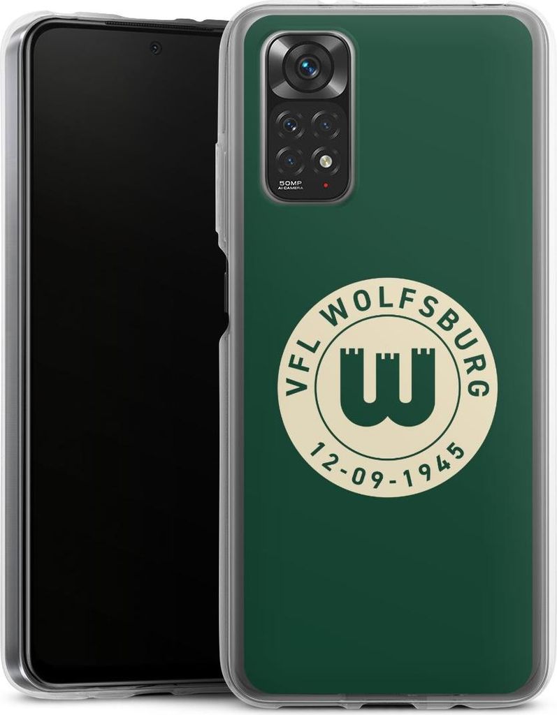 DeinDesign Handyhülle für Xiaomi Redmi Note 11 4G Silikon Hülle Case Smartphone Schutzhülle Offizielles Lizenzprodukt VfL Wolfsburg 80 Jahre