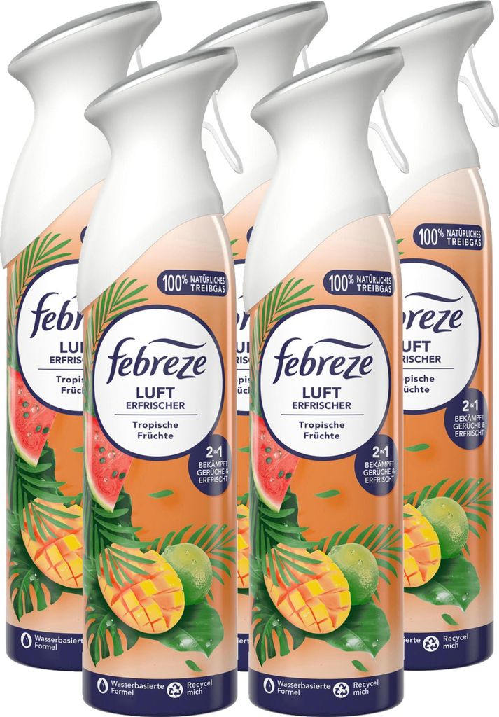 Febreze Lufterfrischer Tropische Früchte 185ml - Raumduft (5er Pack)