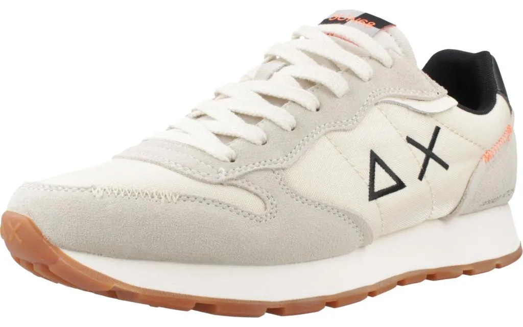 Basket Sun68 homme beige en cuir suédé avec semelle amortissante légère