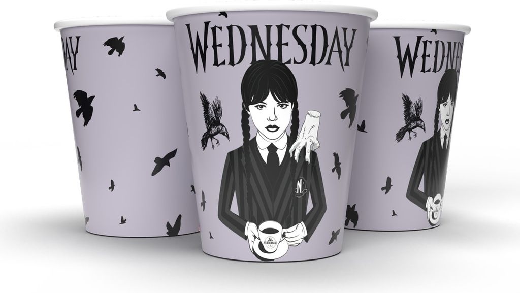 Becher Wednesday 250 ml 8er-Pack Pappbecher für Produktbild 